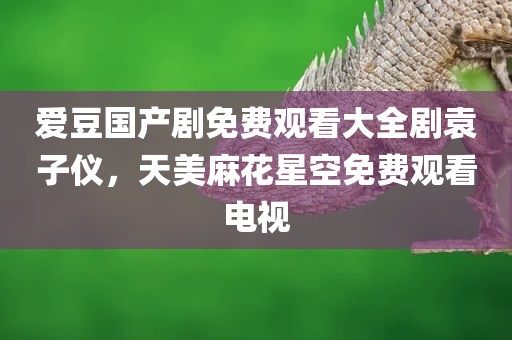 爱豆国产剧免费观看大全剧袁子仪，天美麻花星空免费观看电视