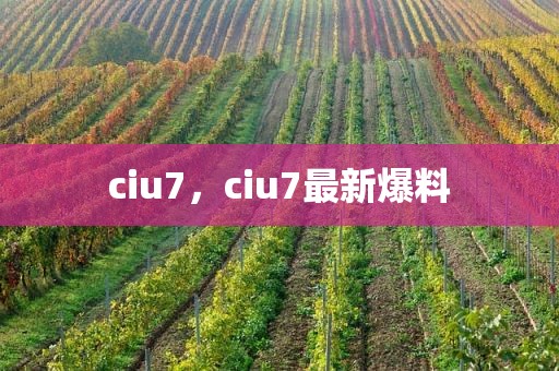 ciu7，ciu7最新爆料