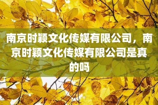 南京时颖文化传媒有限公司，南京时颖文化传媒有限公司是真的吗