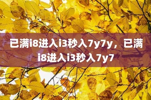 已满i8进入i3秒入7y7y，已满i8进入i3秒入7y7