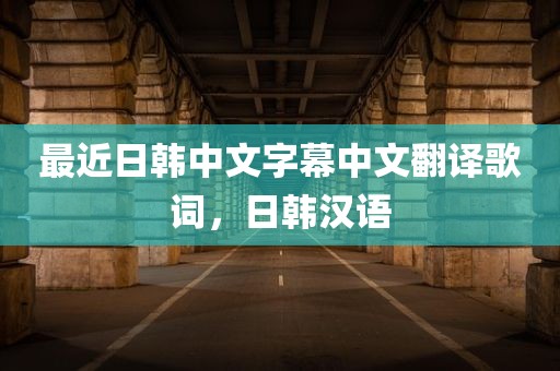 最近日韩中文字幕中文翻译歌词，日韩汉语