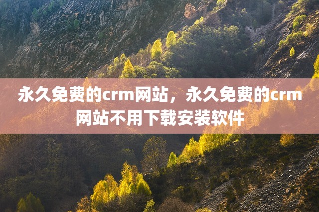 永久免费的crm网站，永久免费的crm网站不用下载安装软件