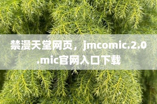 禁漫天堂网页，jmcomic.2.0.mic官网入口下载