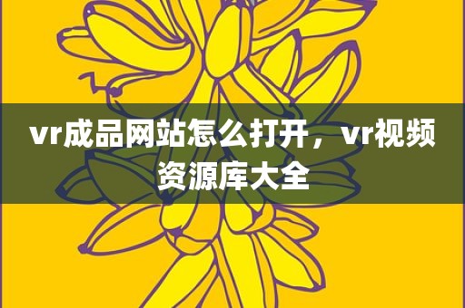 vr成品网站怎么打开，vr视频资源库大全