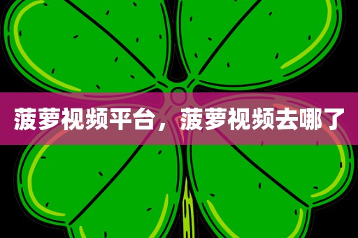 菠萝视频平台，菠萝视频去哪了