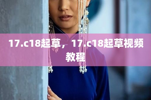 17.c18起草，17.c18起草视频教程