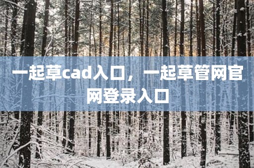 一起草cad入口，一起草管网官网登录入口