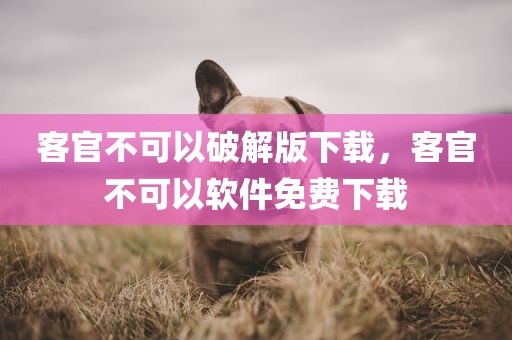客官不可以破解版下载，客官不可以软件免费下载