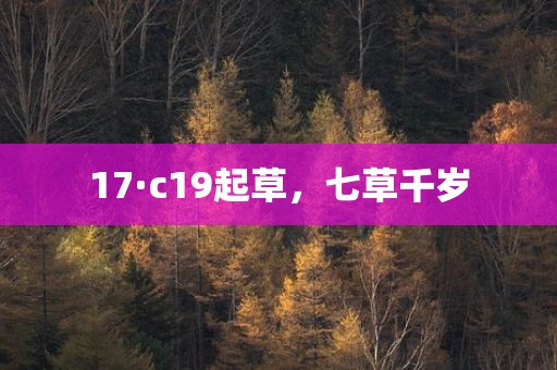 17·c19起草，七草千岁