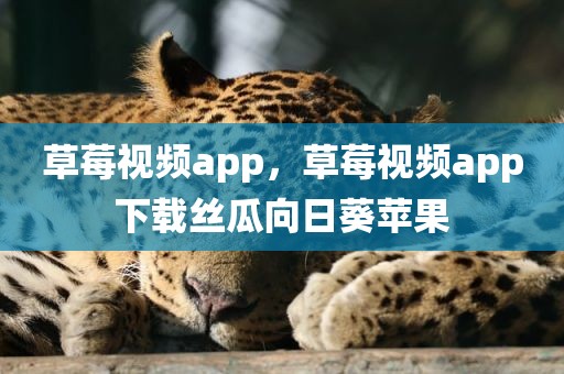 草莓视频app，草莓视频app下载丝瓜向日葵苹果