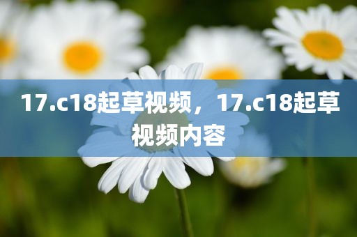 17.c18起草视频，17.c18起草视频内容