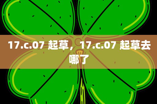 17.c.07 起草，17.c.07 起草去哪了