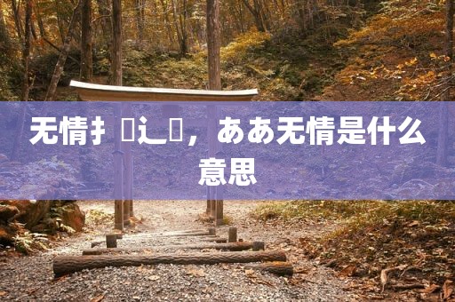 无情扌臿辶畐，ああ无情是什么意思