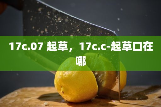 17c.07 起草，17c.c-起草口在哪