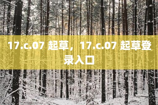 17.c.07 起草，17.c.07 起草登录入口