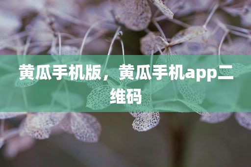 黄瓜手机版，黄瓜手机app二维码