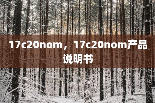 17c20nom，17c20nom产品说明书