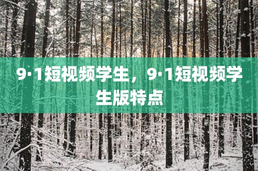 9·1短视频学生，9·1短视频学生版特点