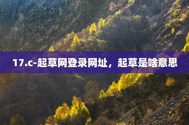 17.c-起草网登录网址，起草是啥意思