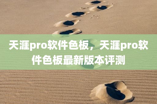 天涯pro软件色板，天涯pro软件色板最新版本评测