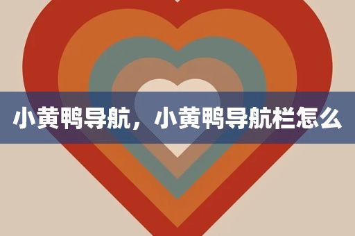小黄鸭导航，小黄鸭导航栏怎么