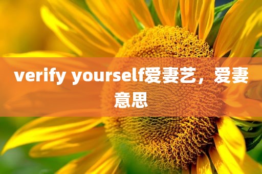 verify yourself爱妻艺，爱妻意思