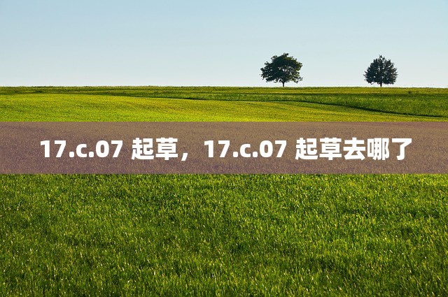 17.c.07 起草，17.c.07 起草去哪了