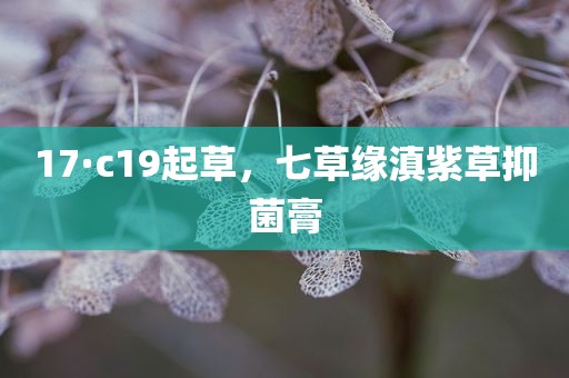 17·c19起草，七草缘滇紫草抑菌膏