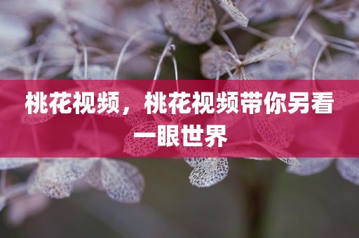 桃花视频，桃花视频带你另看一眼世界