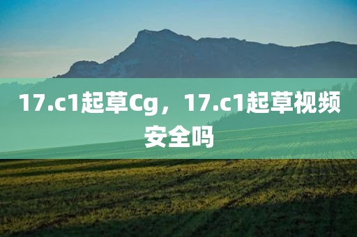 17.c1起草Cg，17.c1起草视频安全吗