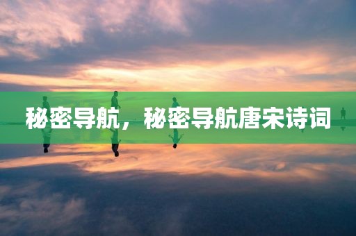 秘密导航，秘密导航唐宋诗词