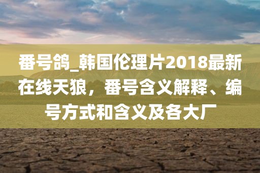 番号鸽_韩国伦理片2018最新在线天狼，番号含义解释、编号方式和含义及各大厂
