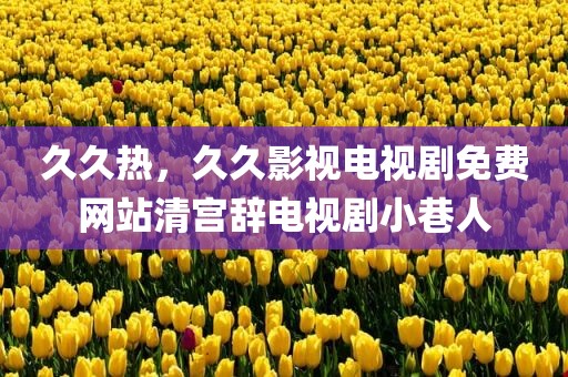 久久热，久久影视电视剧免费网站清宫辞电视剧小巷人