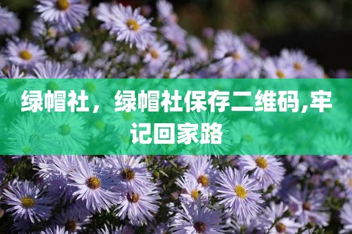 绿帽社，绿帽社保存二维码,牢记回家路