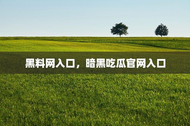 黑料网入口，暗黑吃瓜官网入口
