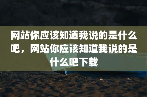 网站你应该知道我说的是什么吧，网站你应该知道我说的是什么吧下载