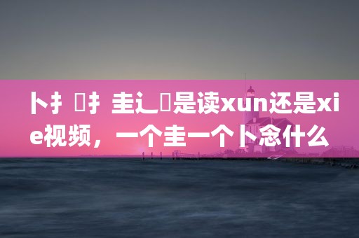 卜扌喿扌圭辶畐是读xun还是xie视频，一个圭一个卜念什么