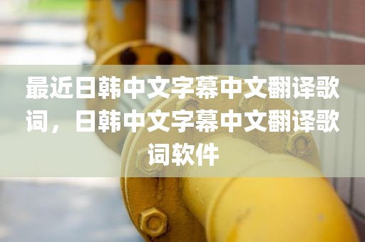 最近日韩中文字幕中文翻译歌词，日韩中文字幕中文翻译歌词软件