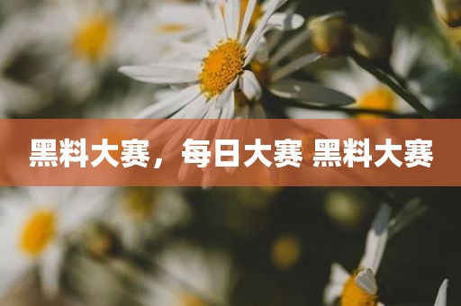 黑料大赛，每日大赛 黑料大赛