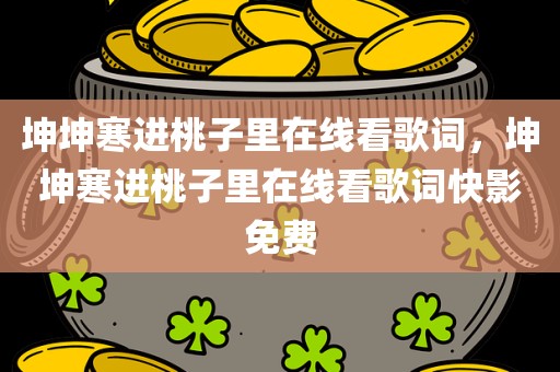 坤坤寒进桃子里在线看歌词，坤坤寒进桃子里在线看歌词快影免费