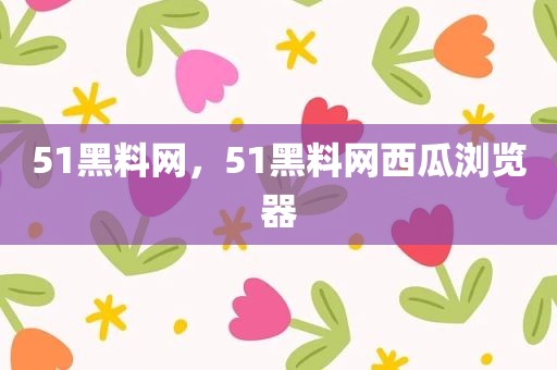 51黑料网，51黑料网西瓜浏览器