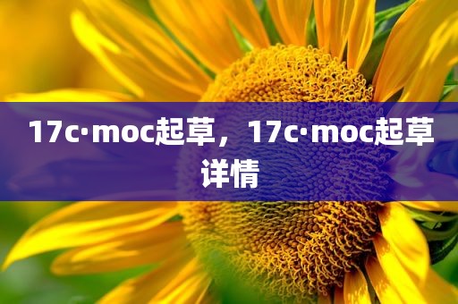 17c·moc起草，17c·moc起草详情