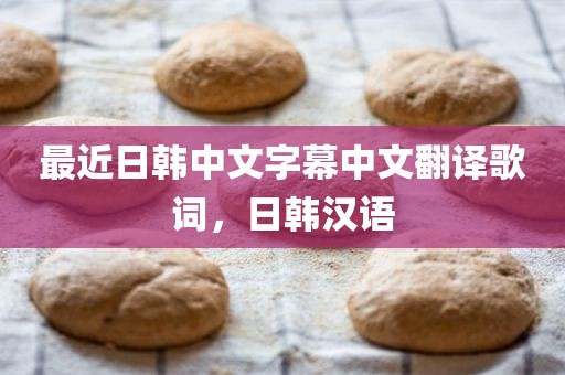 最近日韩中文字幕中文翻译歌词，日韩汉语