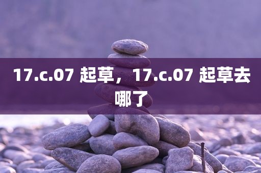 17.c.07 起草，17.c.07 起草去哪了