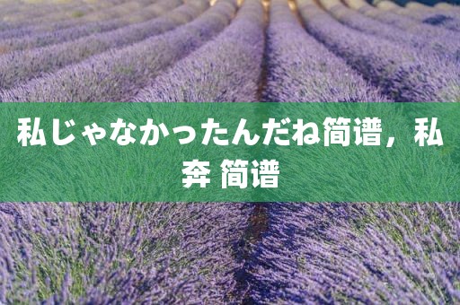 私じゃなかったんだね简谱，私奔 简谱