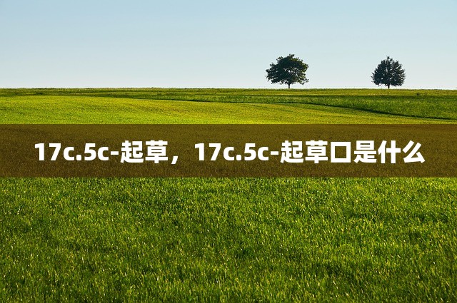 17c.5c-起草，17c.5c-起草口是什么
