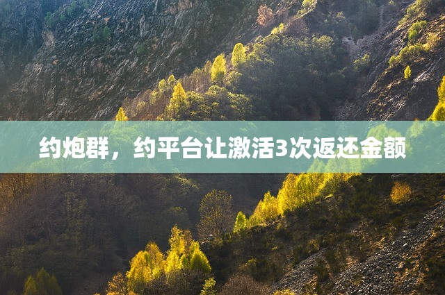 约炮群，约平台让激活3次返还金额