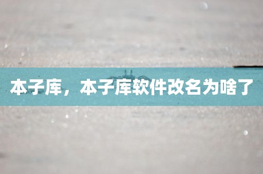 本子库，本子库软件改名为啥了