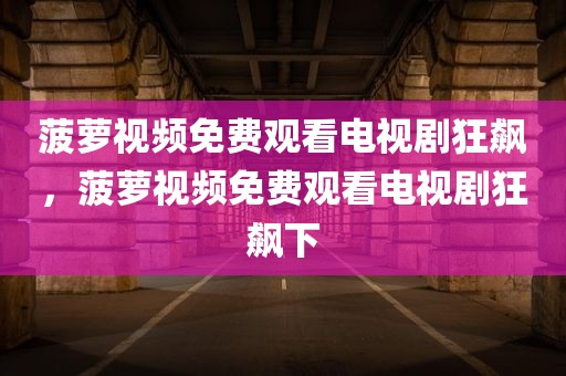 菠萝视频免费观看电视剧狂飙，菠萝视频免费观看电视剧狂飙下