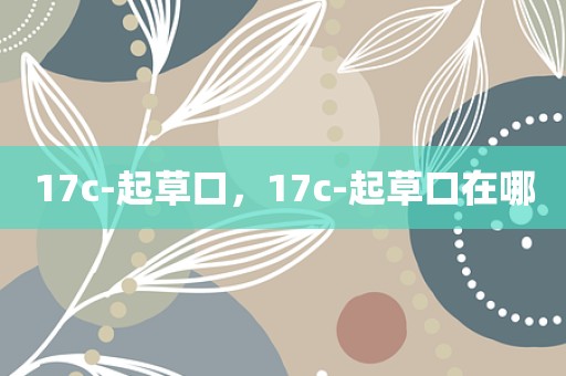 17c-起草口，17c-起草口在哪